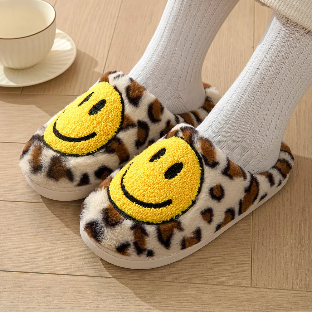 Leopard Smiley Cozy Indoor Slippers