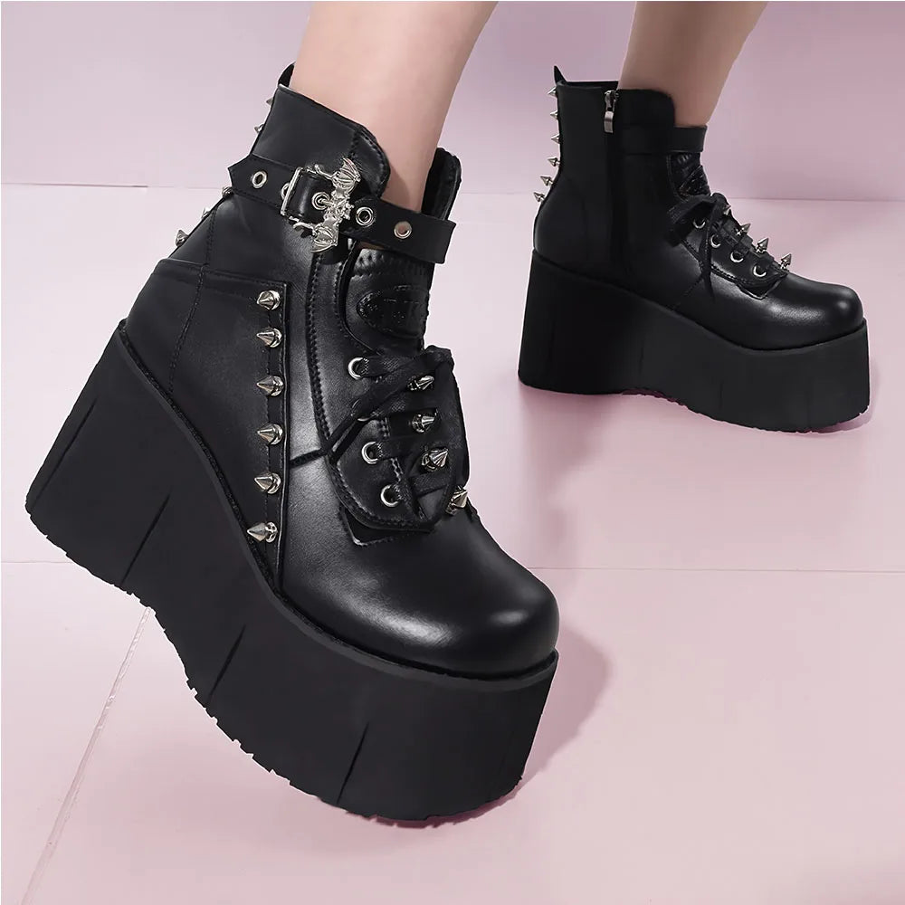 Gothic Rivet Platform Boots