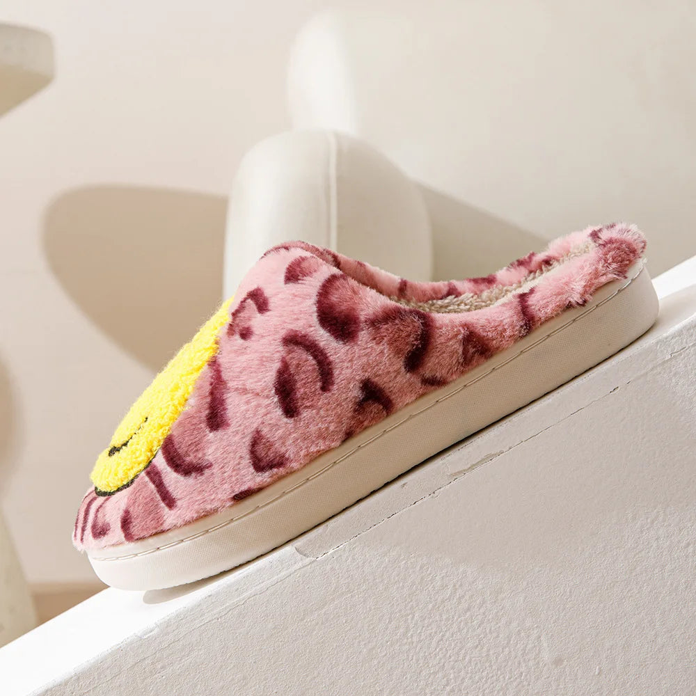 Leopard Smiley Cozy Indoor Slippers