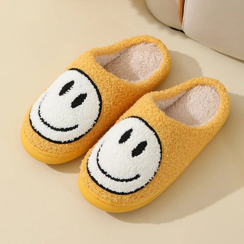Smiley Face Plush Slippers