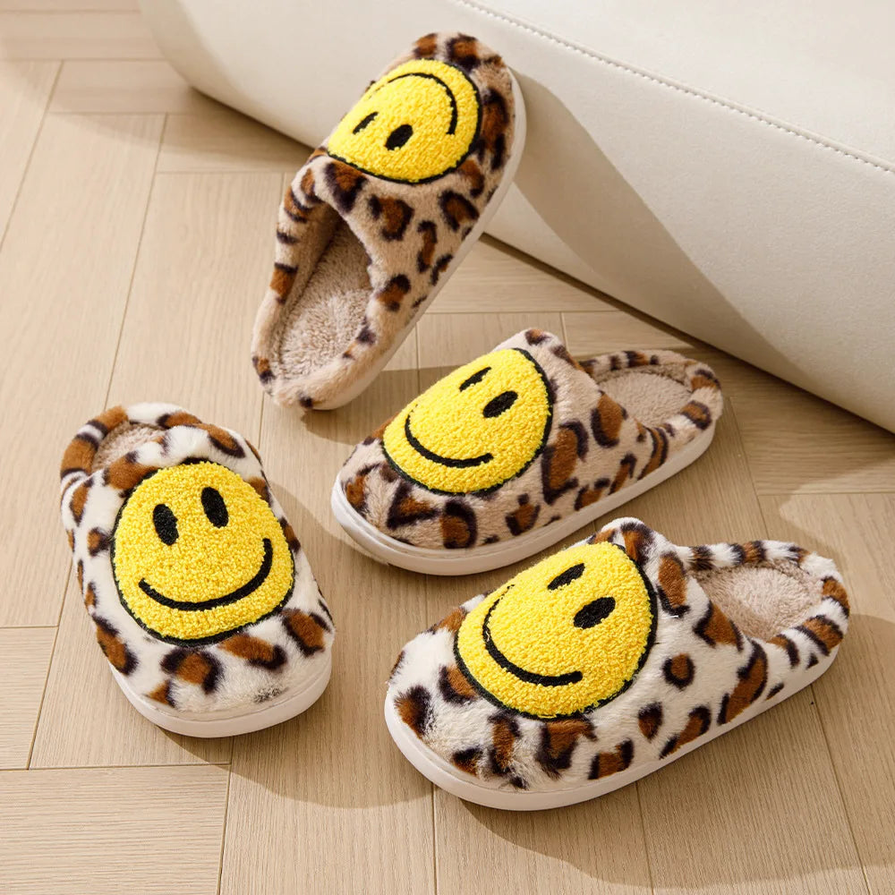 Leopard Smiley Cozy Indoor Slippers