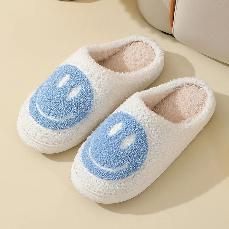Smiley Face Plush Slippers
