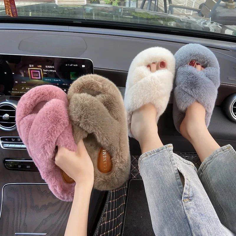 Chunky Platform Fur Slippers