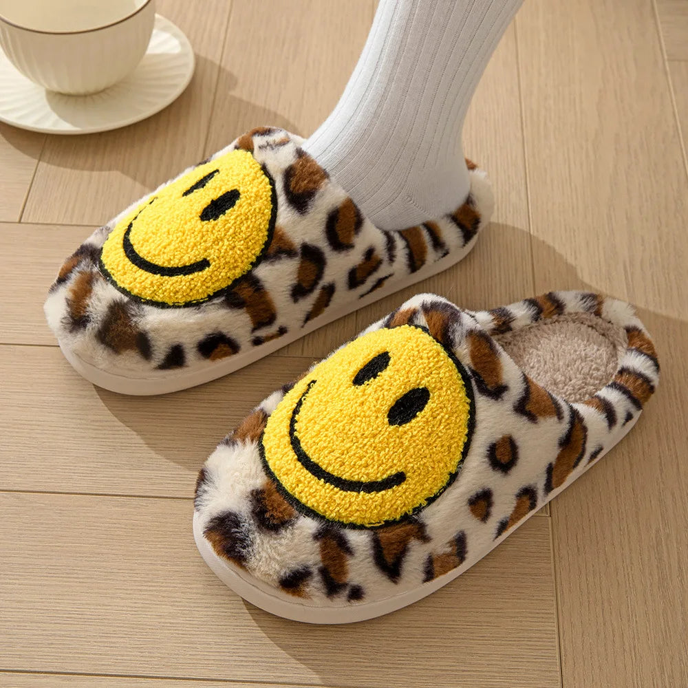 Leopard Smiley Cozy Indoor Slippers