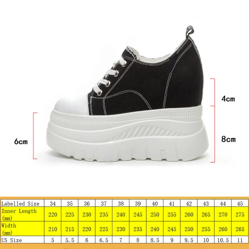 Denim Hidden Heels Chimney Sneakers Fujin