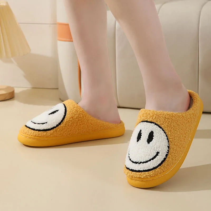 Smiley Face Plush Slippers