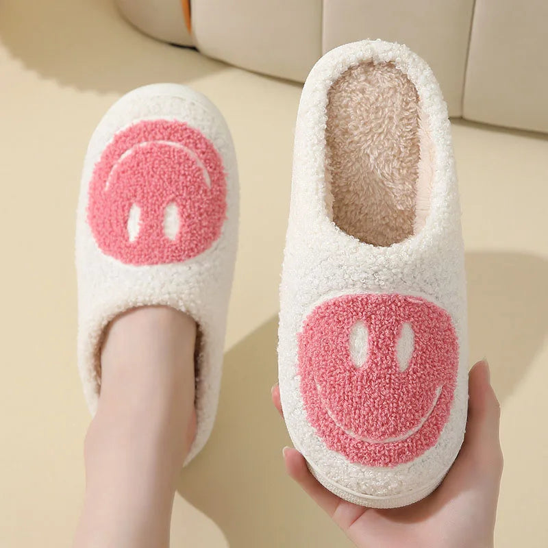 Smiley Face Plush Slippers