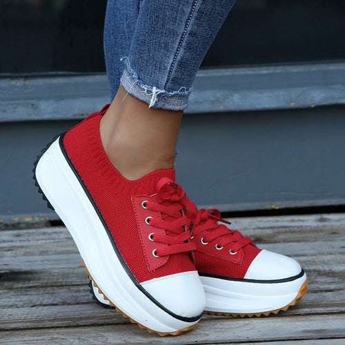 Summer Knitted Breathable Sneakers Women's Vulcanize Shoes Silver Juneberry