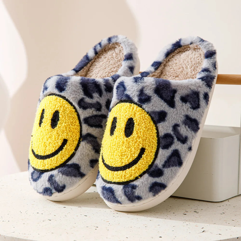 Leopard Smiley Cozy Indoor Slippers