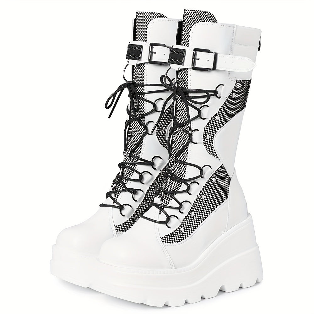 Cyberpunk Combat Platform Boots