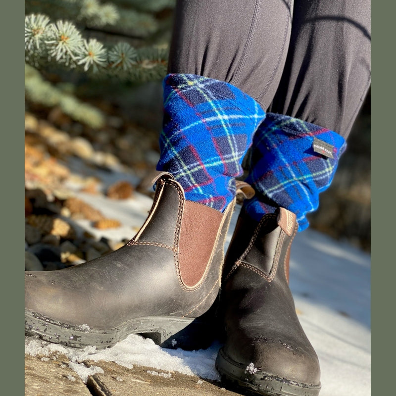 Polar Feet Fleece Socks - Blue Argyle