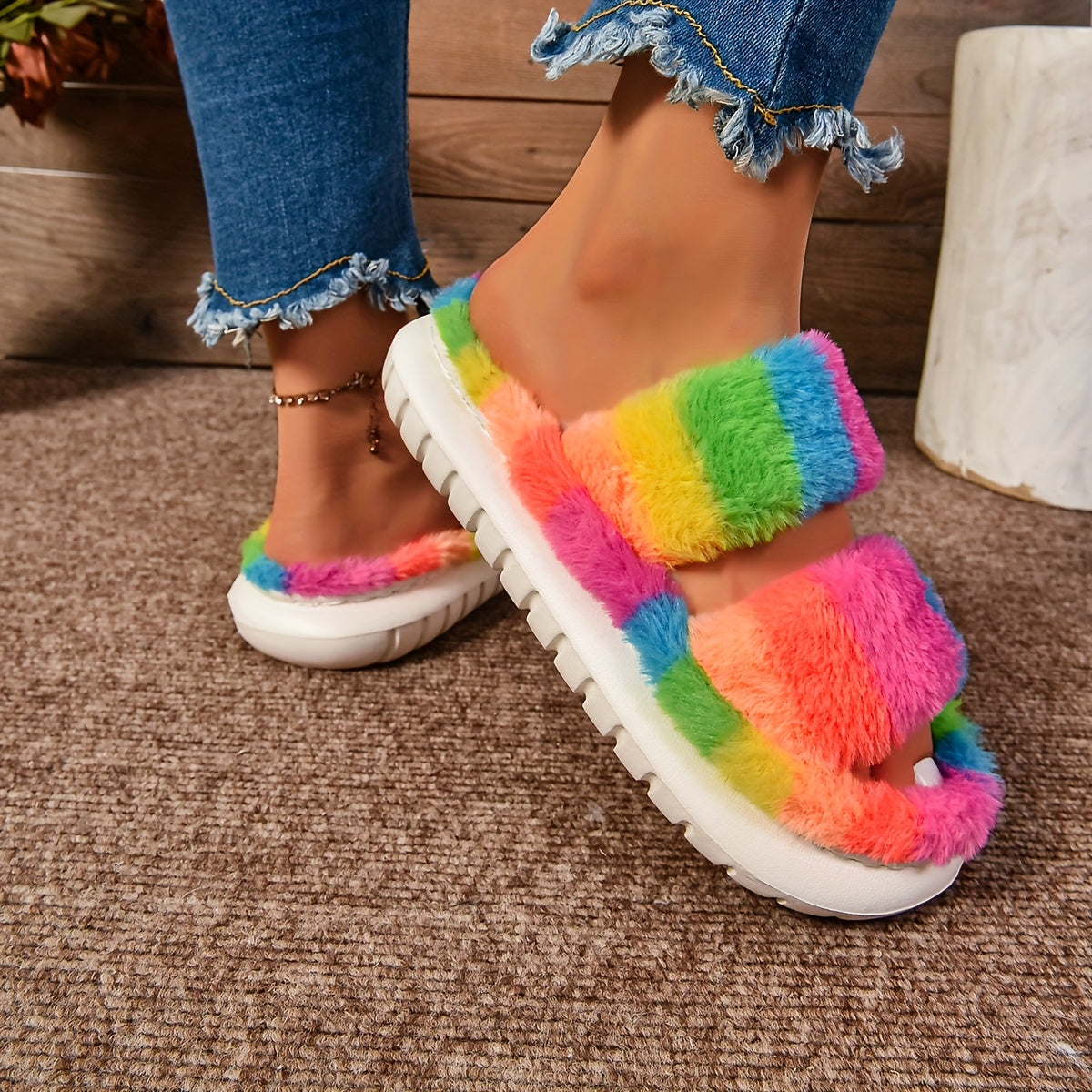 Fluffy Rainbow Cloud Slides