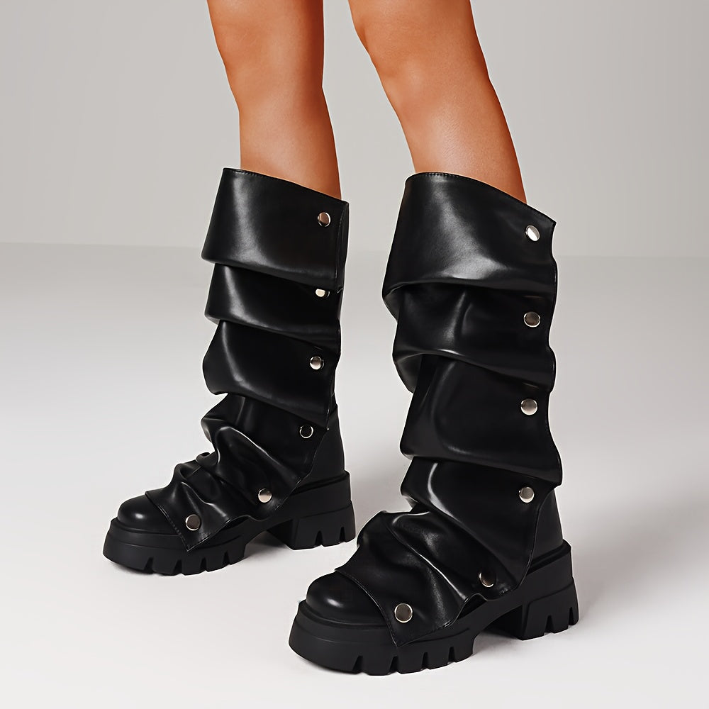 Shadow Drape Slouch Boots