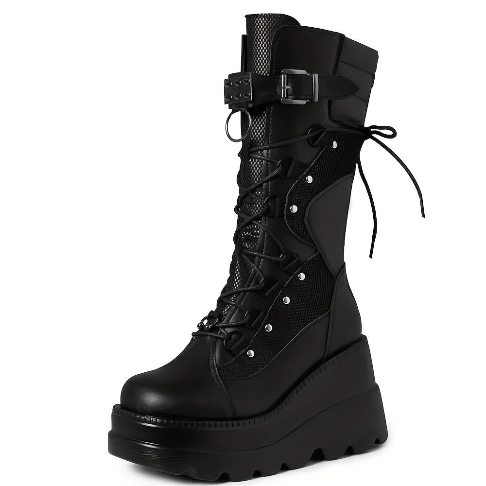 Cyberpunk Combat Platform Boots