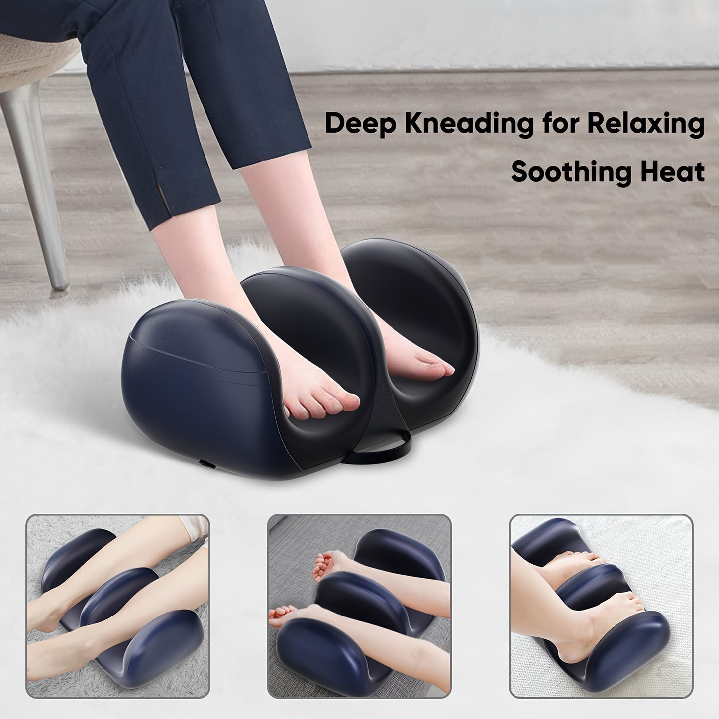 3D Shiatsu Foot Calf Massager With Deep Kneading And Heating Function