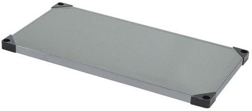 Omega Solid Stainless Steel Shelves, 18" Deep x 60" Wide x 14" High 2 Tier Heavy Duty Solid Shelving Unit for Kitchen Garage Office Restaurant Warehouse 800-lb Per Shelf Weight Capacity