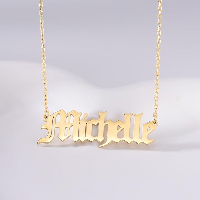 TinyName Custom Name Necklace Personalized 18K Gold Plated Nameplate Customized Jewelry Gift for Women TinyName