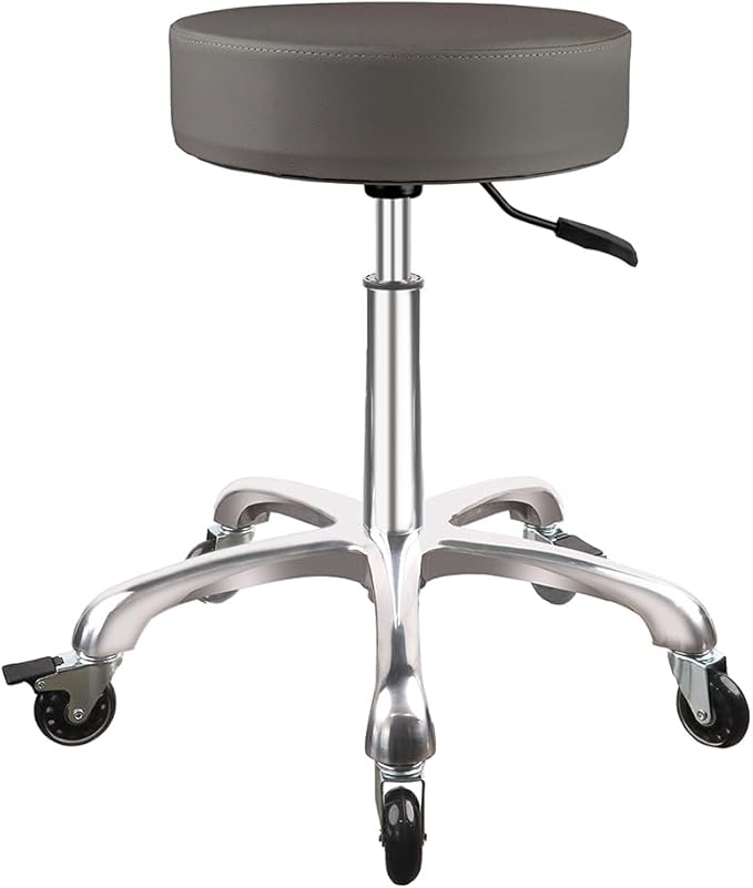 Rolling Stool with Wheels Adjustable Height，Heavy Duty Hydraulic Massage Stool with Super Thick Cushion for Massage Medical Tattoo Spa Guitar（Grey） Kick Boosters