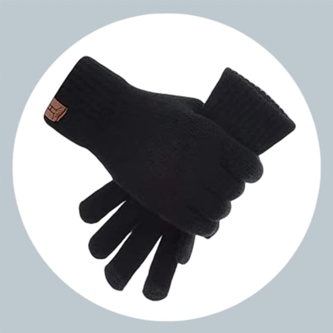 JTJFIT Winter Warm Knit Beanie Hat Long Neck Scarf Touchscreen Gloves Set with Knit Fleece Lined Skull Caps for Men JTJFIT