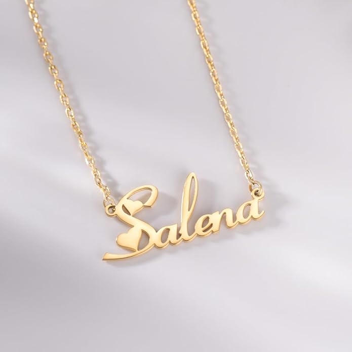 TinyName Custom Name Necklace Personalized 18K Gold Plated Nameplate Customized Jewelry Gift for Women TinyName