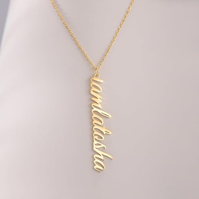 TinyName Custom Name Necklace Personalized 18K Gold Plated Nameplate Customized Jewelry Gift for Women TinyName