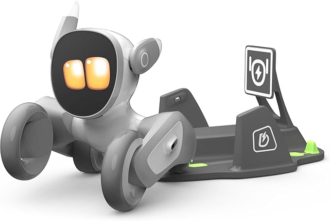 Robot Pet Dog ChatGPT-4o Smart AI-Powered Companion Voice & Gesture Control, Real-Time Interaction Robotics Toys for Kids, Home Monitoring - Includes Charging Dock Loona