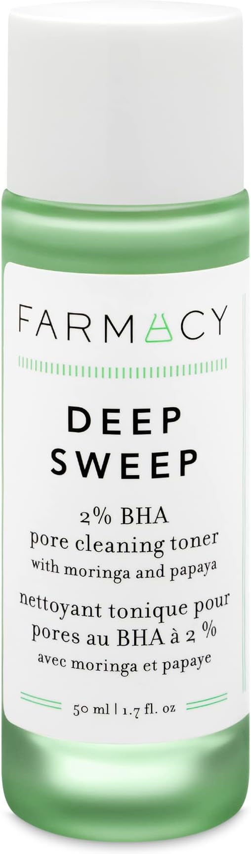 Farmacy 2% Salicylic Acid Toner for Face - Deep Sweep Gentle BHA Exfoliant for Oily Skin - Refines Texture with Papaya Enzymes & Moringa Water for a Healthy-Looking Complexion (50ml) Farmacy