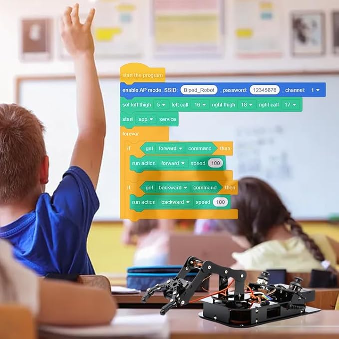 ACEBOTT 4 DOF ESP32 Robotic Arm Kit for Kids 8-12, Robotics Kit App Remote Control Robot Toys Compatible with Arduino, STEM Educational DIY Robot Arm Kit Gift for Teenagers & Adults ACEBOTT