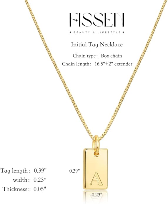 Stocking Stuffers Initial Necklaces for Women 14K Gold Plated Letter Necklace Dainty Name Pendant Necklace Personalized Christmas Gifts for Women Trendy Gold Jewelry FissenJewelry