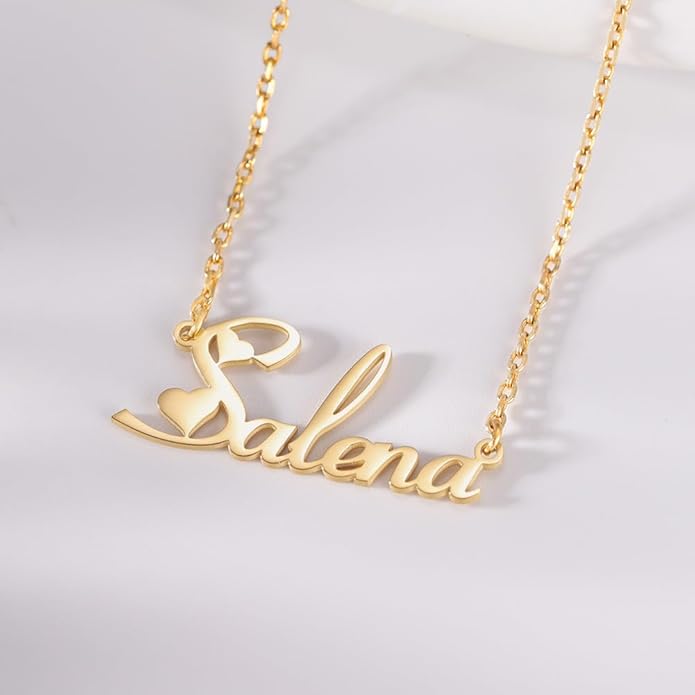 TinyName Custom Name Necklace Personalized 18K Gold Plated Nameplate Customized Jewelry Gift for Women TinyName