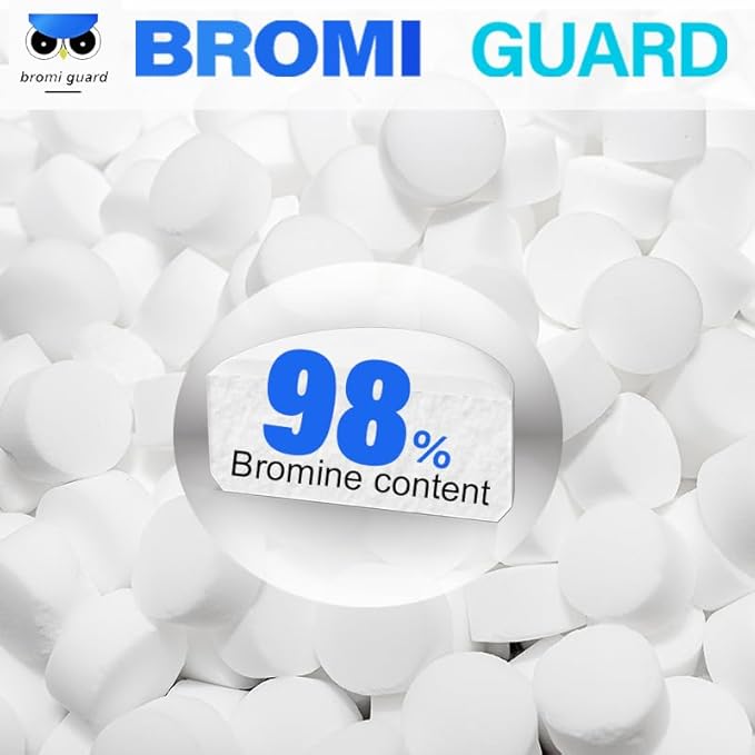 【1 Inch 5.5 Lbs】 Bromine Tablets for Spa Hot Tub Chemical Tabs Brominating Tablets Spa Hot Tub Chemical Sanitizer BROMIGUARD