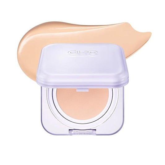 CLIO Kill Cover Mesh Blur Cushion Foundation, Flawless Full Coverage, Pore Blurring for Smooth Skin, Semi-Matte Finish, Long-Lasting, Lightweight, Oil-Control, Korean Foundation (23N GINGER)