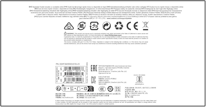 Creative Pebble 2.0 USB-Powered Desktop Speakers with Far-Field Drivers and Passive Radiators for PCs and Laptops (White) CreativeLabs