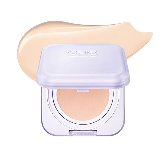 CLIO Kill Cover Mesh Blur Cushion Foundation, Flawless Full Coverage, Pore Blurring for Smooth Skin, Semi-Matte Finish, Long-Lasting, Lightweight, Oil-Control, Korean Foundation (19N PORCELAIN)