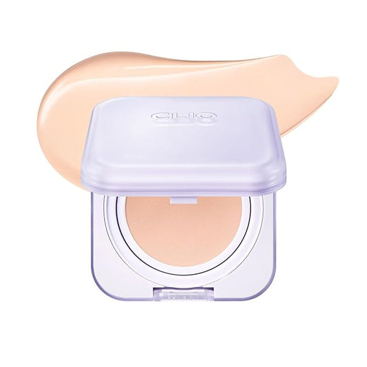 CLIO Kill Cover Mesh Blur Cushion Foundation, Flawless Full Coverage, Pore Blurring for Smooth Skin, Semi-Matte Finish, Long-Lasting, Lightweight, Oil-Control, Korean Foundation (19C LIGHT)