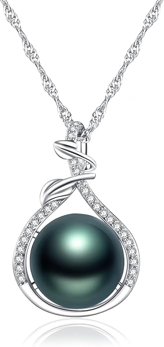 Tahitian Black Pearl Necklace - Mom's Day Gifts for Women: Anniversary, Christmas, Birthday Jewelry NONNYL