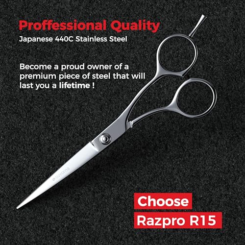 Suvorna Professional Hair Cutting Scissors - 6" Stainless Steel Barber Shears for Hair Cutting and Trimming - Razor Sharp Haircut Scissors for Hairdressers & Barbers - Hair Shears for Women and Men Suvorna-beautifuleveryday