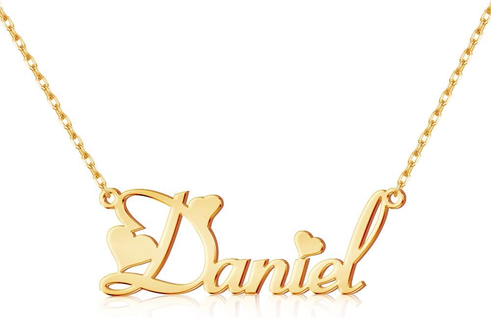 TinyName Custom Name Necklace Personalized 18K Gold Plated Nameplate Customized Jewelry Gift for Women TinyName