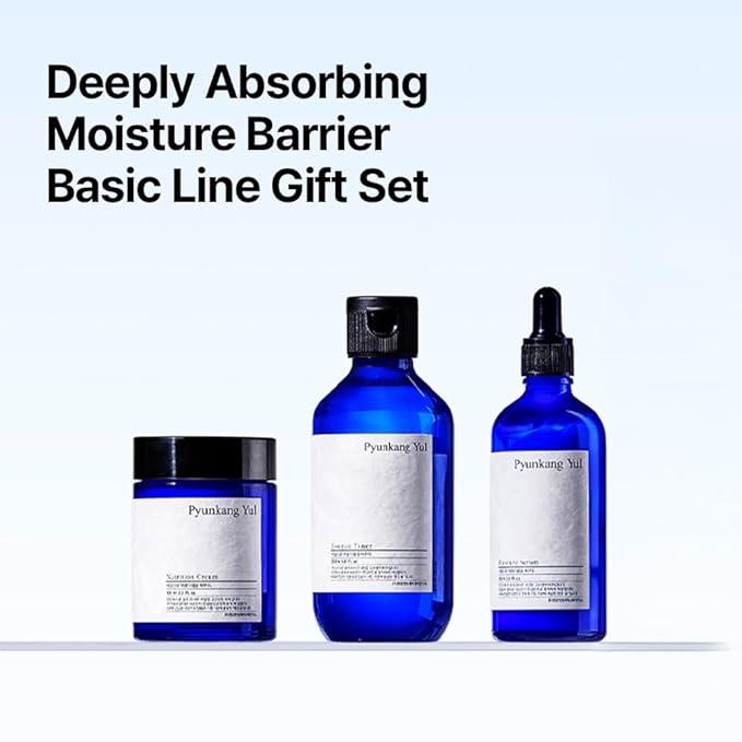 [PKY] Pyunkang Yul Basic Line Skincare Gift Set, Holiday Essentials for Moisturizing & Nourishing, Toner, Serum & Face Cream, Ideal for Gifting (3-Item Set) PyunkangYul