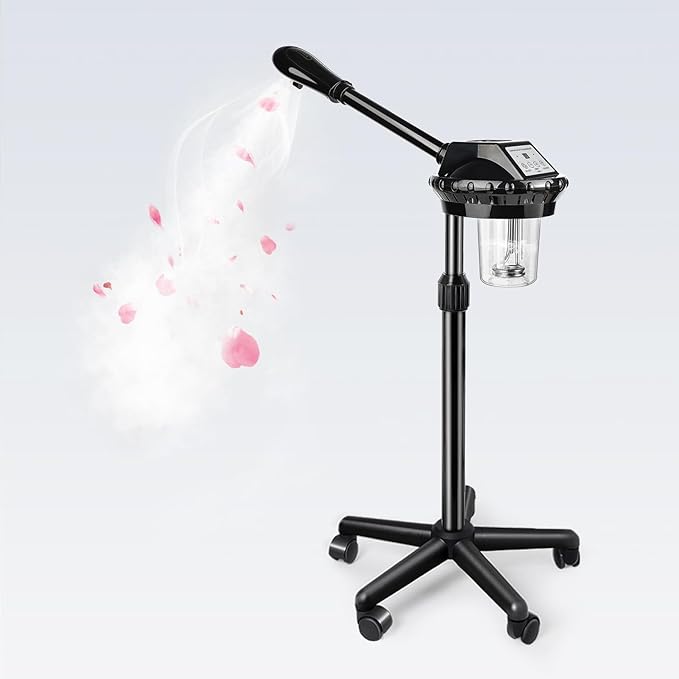 Professional Face Steamer, Adjustable Height and Angle, Facial Steamer Clean Skin Firming Pores and Moisturizing Suitable for a Beauty, Spa, at Home Chetunju