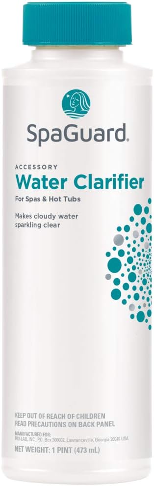 SpaGuard Spa Water Clarifier, 1 Pint, Pack of 2, Makes Cloudy Water Sparkling Clear, Eliminates Odor, Suitable for Spas and Hot Tubs SpaGuard