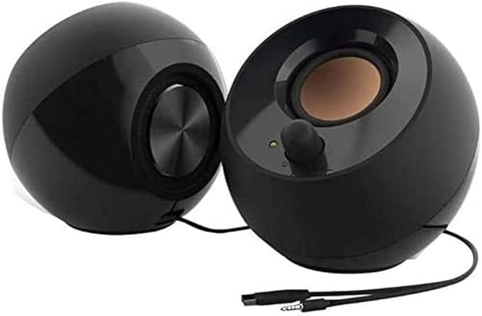 Creative Pebble 2.0 USB-Powered Desktop Speakers with Far-Field Drivers and Passive Radiators for Pcs and Laptops (Black) CreativeLabs