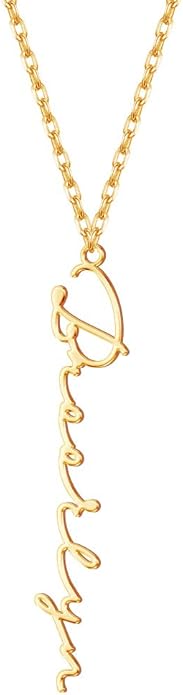 TinyName Custom Name Necklace Personalized 18K Gold Plated Nameplate Customized Jewelry Gift for Women TinyName