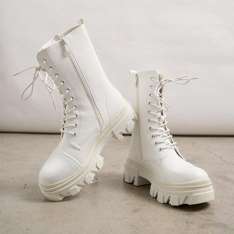 Glossy Combat Platform Boots