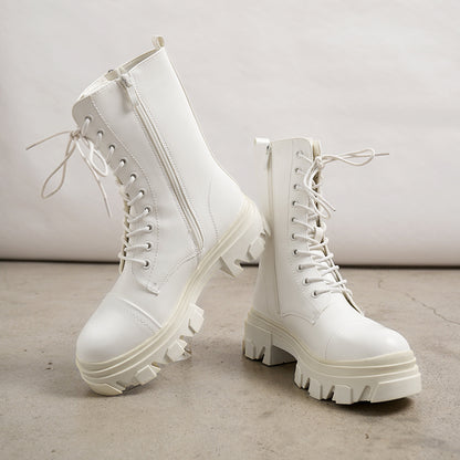 Glossy Combat Platform Boots
