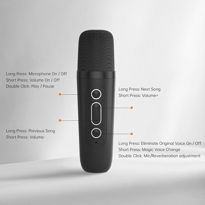 Karaoke Machine for Kids Adults，Wireless Microphones with Speaker ，with Led Lights with 5 Sound Mode, Halloween Toys for Girls Boys Ages 3-12+ Years Old (Black) DRSYXCSAboutUsIntroduction