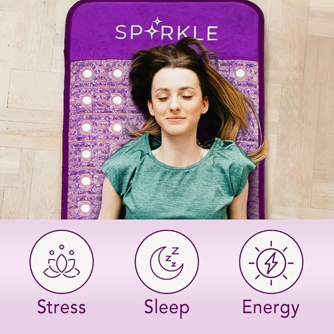 Biomat Infrared Mat | Crystal Mat for Therapy | Infrared Heating Mat | Red Light Therapy for Body | Hot Gemstone Therapy | Promotes for Muscle & Back Pain Relief | Sparkle Mat (Mini Size) SparkleEnergy