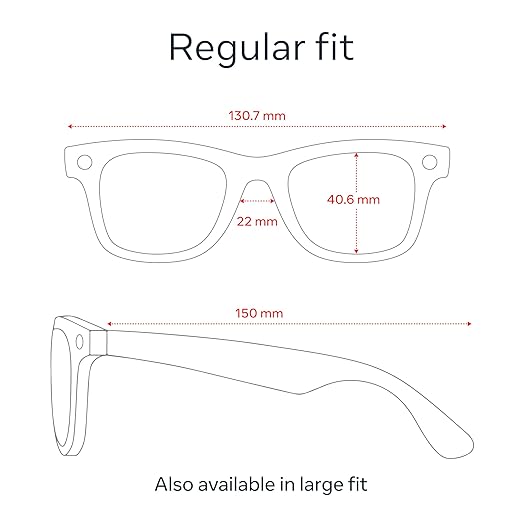 Ray-Ban Meta (Gen 1), Wayfarer, Matte Black | Smart AI Glasses for Men, Women - 12 MP Camera, Open-Ear Speakers, Video Recording, Bluetooth - Polarized Gradient Graphite Lenses - Wearable Technology Meta