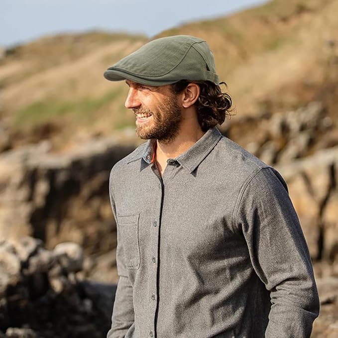 Newsboy Hats for Men Flat Cap Cotton Adjustable Breathable Irish Cabbie Ivy Driving Hunting Hat Xinveen