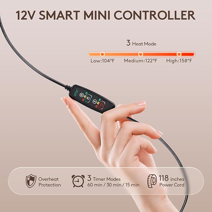 UTK Far Infrared Heating Pads for Knee Pain Relief, Heated Knee Brace Wrap with 6 Jade Stones & 3 Heat Settings & Auto Shut Off, Knee Heating Pad for Knee Pain & Stress Relief UTK